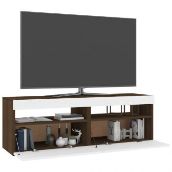 TV-Schränke 2Stk mit LED-Leuchten Braun Eichen-Optik 60x35x40cm