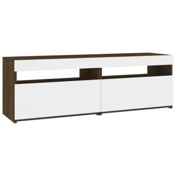 TV-Schränke 2Stk mit LED-Leuchten Braun Eichen-Optik 60x35x40cm