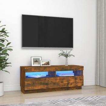 ARDEBO.de - TV-Schrank mit LED-Leuchten Räuchereiche 100x35x40 cm