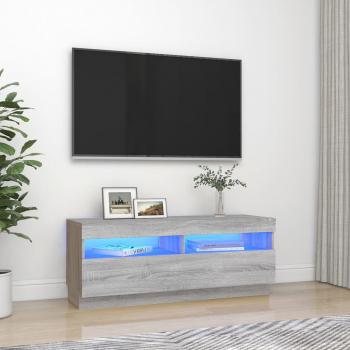 ARDEBO.de - TV-Schrank mit LED-Leuchten Grau Sonoma 100x35x40 cm