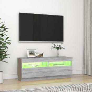 TV-Schrank mit LED-Leuchten Grau Sonoma 100x35x40 cm