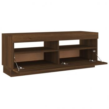 TV-Schrank mit LED-Leuchten Braun Eichen-Optik 100x35x40 cm