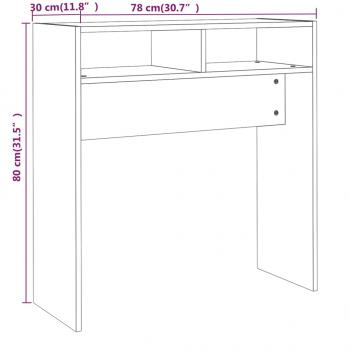 Konsolentisch Räuchereiche 78x30x80 cm Holzwerkstoff