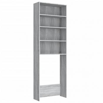 Waschmaschinenschrank Grau Sonoma 64x24x190 cm