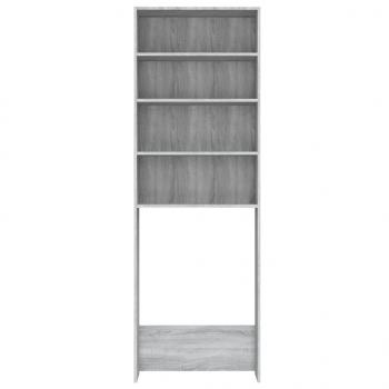 Waschmaschinenschrank Grau Sonoma 64x24x190 cm