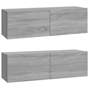 TV-Wandschränke 2 Stk. Grau Sonoma 100x30x30 cm Holzwerkstoff