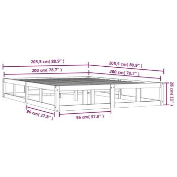 Massivholzbett 200x200 cm