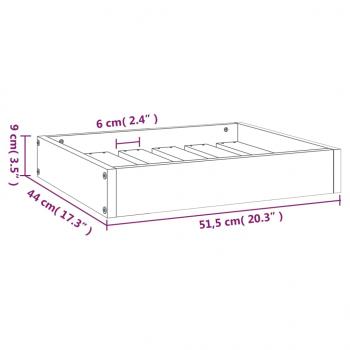 Hundebett Schwarz 51,5x44x9 cm Massivholz Kiefer