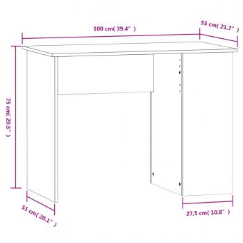 Schreibtisch Räuchereiche 100x55x75 cm Holzwerkstoff