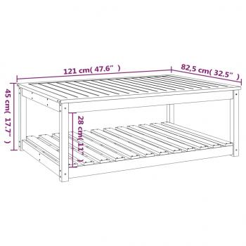 Gartentisch Honigbraun 121x82,5x45 cm Massivholz Kiefer