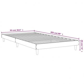 Bettgestell Braun Eichen-Optik 90x200 cm Holzwerkstoff