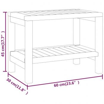 Badezimmer-Beistelltisch 60x30x45 cm Massivholz Teak