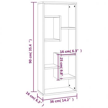 Wandregal Braun Eichen-Optik 36x16x90 cm Holzwerkstoff