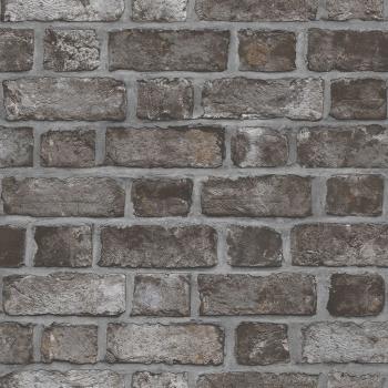 ARDEBO.de - Homestyle Tapete Brick Wall Schwarz und Grau