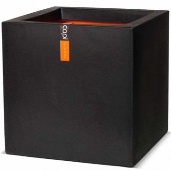 ARDEBO.de - Capi Blumentopf Urban Smooth Quadratisch 50 x 50 x 50cm Schwarz KBL904 