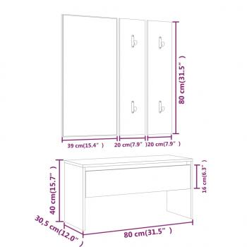 Flurmöbel-Set Betongrau Holzwerkstoff