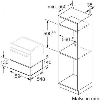 Bosch BIC630NS1 Wärmeschublade, Nischenhöhe: 14cm, grifflos, edelstahl