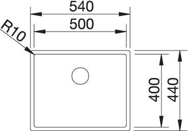 Blanco Claron 500-U Edelstahlspüle ohne Ablauffernbedienung, Edelstahl Seidenglanz (521577)