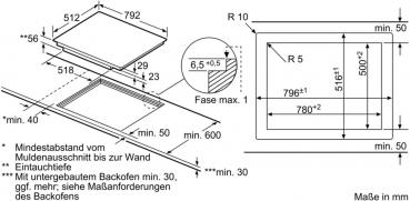 Bosch PXY801DW4E Serie 8 Autarkes Induktionskochfeld, Glaskeramik, 80 cm breit, flächenbündig, ReStart