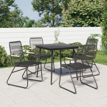 ARDEBO.de - Gartenstühle 4 Stk. Schwarz 58x59x85,5 cm PVC Rattan