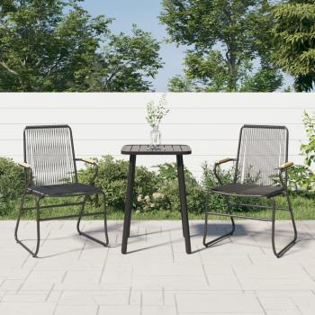 ARDEBO.de - Gartenstühle 2 Stk. Schwarz 58x59x85,5 cm PVC Rattan