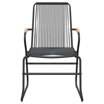 Gartenstühle 2 Stk. Schwarz 58x59x85,5 cm PVC Rattan