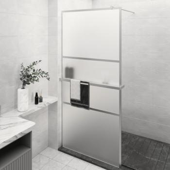 ARDEBO.de - Duschwand mit Ablage für Walk-In-Dusche Chrom 90x195 cm ESG