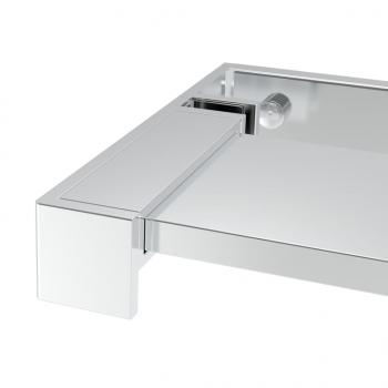 Duschwand mit Ablage für Walk-In-Dusche Chrom 90x195 cm ESG