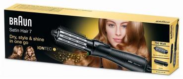 Braun AS720 Satin Hair 7 Airstyler, Warmluftbürste, 700W, 2 Aufsätze, schwarz