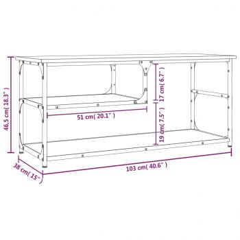 TV-Schrank Schwarz 103x38x46,5 cm Holzwerkstoff und Stahl