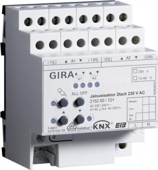 ARDEBO.de KNX Jalousieaktor 2fach 230 V AC mit Handbetätigung, Gira 215200