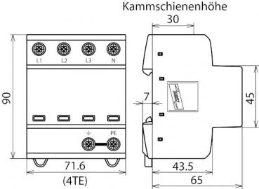 Dehn 941400 Mehrpoliger, anwendungsoptimierter Kombi-Ableiter, Typ 1+2