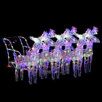 Rentiere Schlitten Weihnachtsdekoration 320 LEDs Acryl