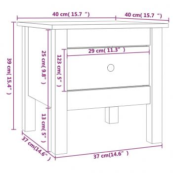 Beistelltische 2 Stk. Grau 40x40x39 cm Massivholz Kiefer