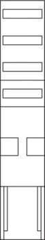 Hager ZU54ME Einbausatz, eHZ, Höhe 1350mm, 1-feldig, für Sammelschienen