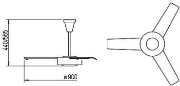 Helios DVW90 Deckenventilator, Metall, weiß (8648)