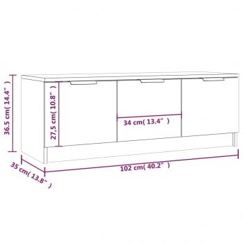 TV-Schrank Hochglanz-Weiß 102x35x36,5 cm Holzwerkstoff