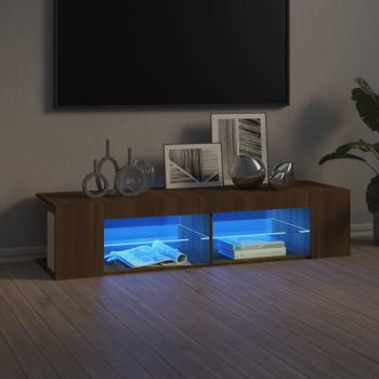 ARDEBO.de - TV-Schrank mit LED-Leuchten Braun Eichen-Optik 135x39x30 cm