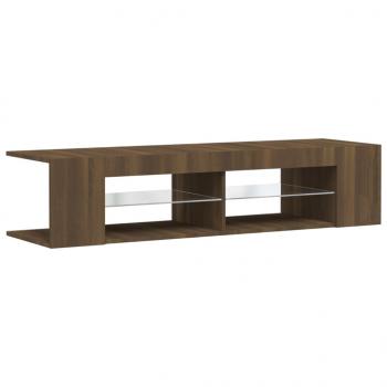 TV-Schrank mit LED-Leuchten Braun Eichen-Optik 135x39x30 cm