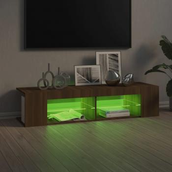 TV-Schrank mit LED-Leuchten Braun Eichen-Optik 135x39x30 cm