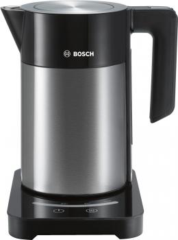 ARDEBO.de Bosch TWK7203 Wasserkocher, kabellos, 1,7l, 2200 W, Kalkfilter, Edelstahl/schwarz