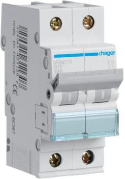 ARDEBO.de Hager MBN210 Leitungsschutzschalter 2 polig 6kA B-Charakteristik 10A 2 Module