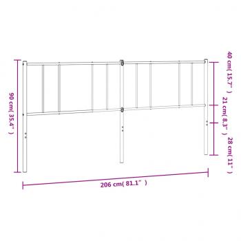 Kopfteil Metall Schwarz 200 cm