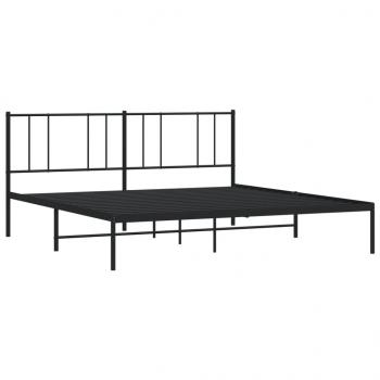 Bettgestell mit Kopfteil Metall Schwarz 183x213 cm