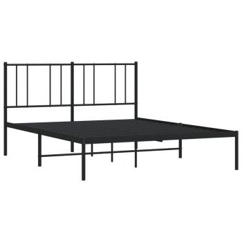 Bettgestell mit Kopfteil Metall Schwarz 140x190 cm