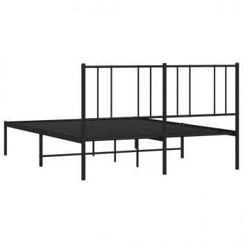 Bettgestell mit Kopfteil Metall Schwarz 140x190 cm