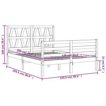 Massivholzbett mit Kopfteil 120x200 cm