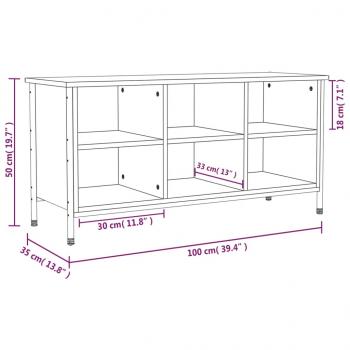 Schuhregal Sonoma-Eiche 100x35x50 cm Holzwerkstoff