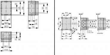 Eaton CI23E-125 Isolierstoffgehäuse, +Vorprägungen, HxBxT=250x187,5x150mm (019570)