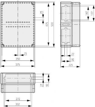 Eaton CI45E-200 Isolierstoffgehäuse, +Vorprägungen, HxBxT=500x375x225mm (001891)